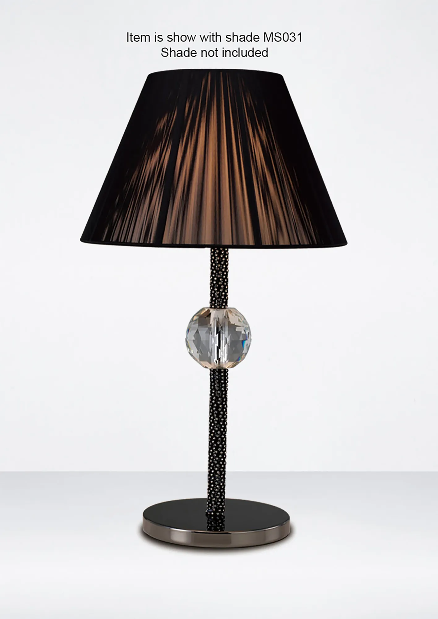 Elena Black Chrome Crystal Table Lamps Diyas Base Only Lamps